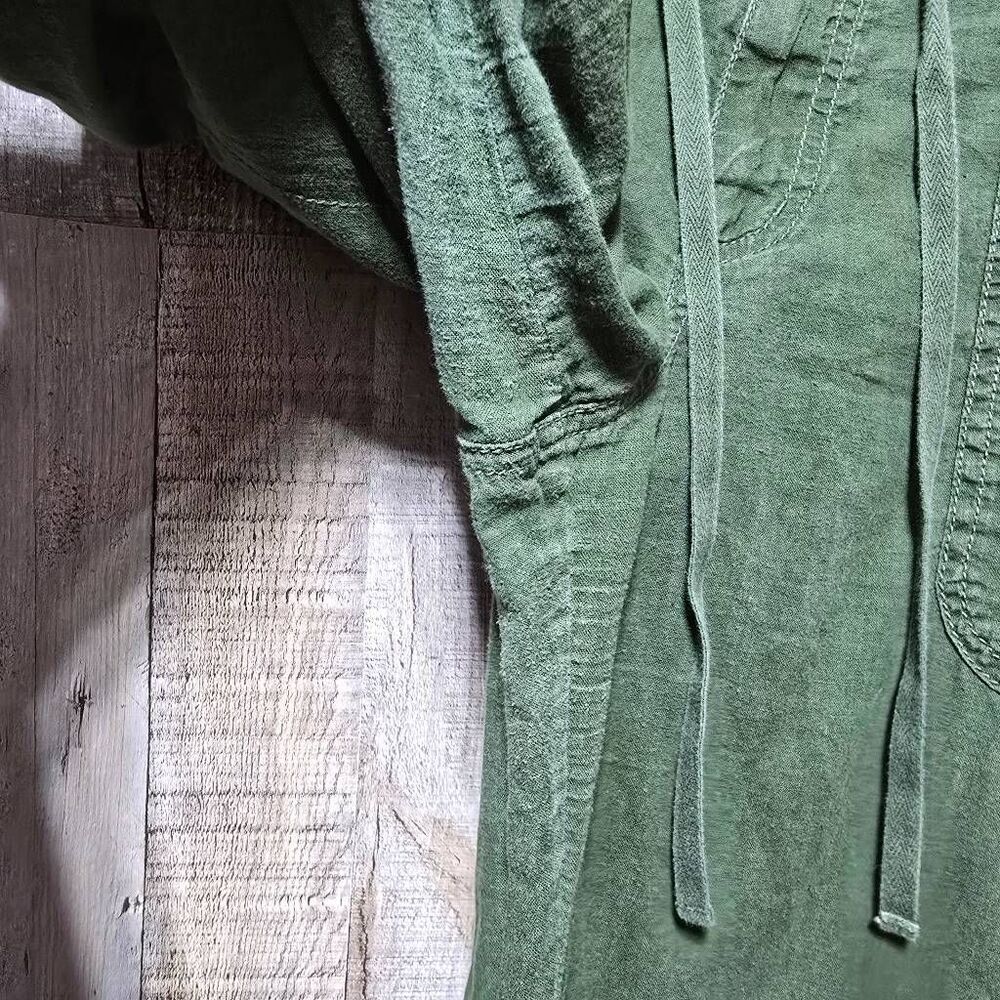 Patagonia Island Hemp Organic Cotton Blend Wide Leg Dark Green 10 Coastal Resort - Picture 3 of 5